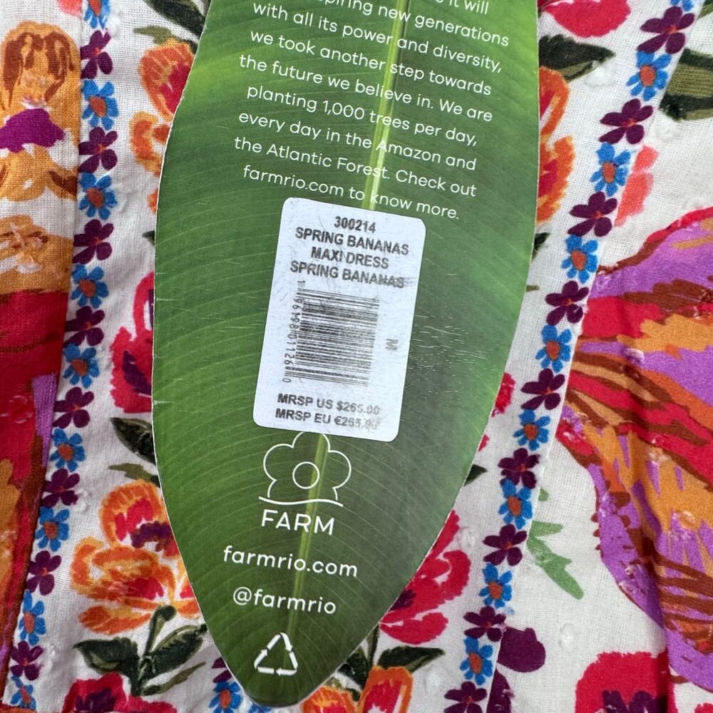 Farm Rio Women's Spring Bananas Maxi Dress Multicolor Size Medium NWT - Picture 11 of 14